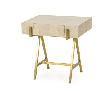 Delilah Side Table - Cream Shagreen
